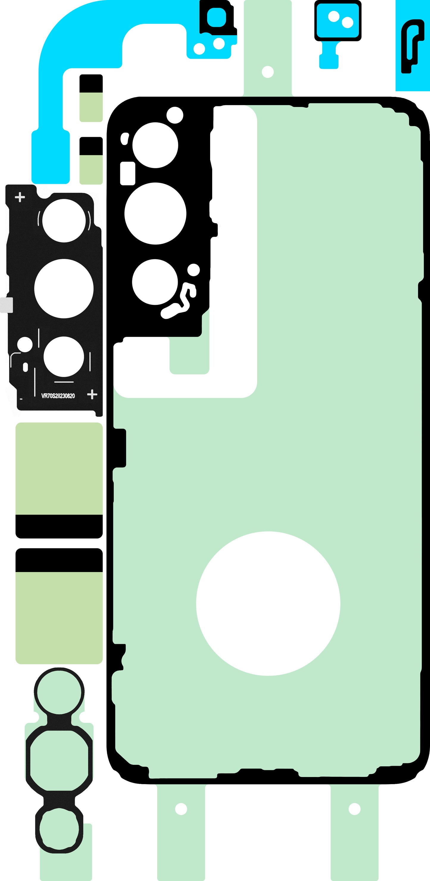 Zestaw klejów do obudowy baterii Samsung Galaxy S22 5G S901, Service Pack GH82-27496A
