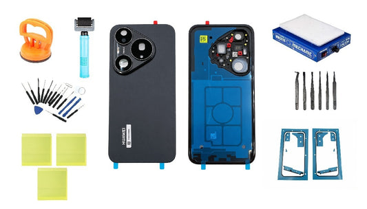 Zestaw tylnej klapki baterii Huawei Pura 90s Pro Mulberry Black Service Pack i dedykowane narzędzia serwisowe