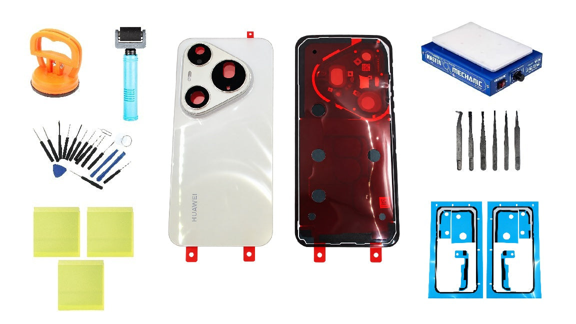 Zestaw tylnej klapki baterii Huawei Pura 90s Pro Max Blush Gold Service Pack i dedykowane narzędzia serwisowe