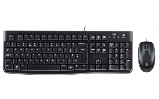 Zestaw Klawiatura Mysz Przewodowa USB Logitech MK120, Czarny