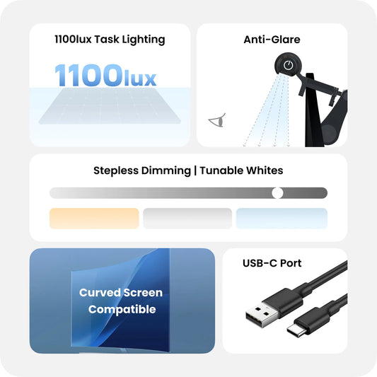 Lampa do monitora Yeelight, 3000K - 6500K, czarna YLBGD-0111