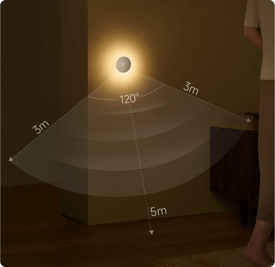 Lampa Led Nocna Xiaomi Light 3, 2700K, Czujnik, Biała BHR8978GL