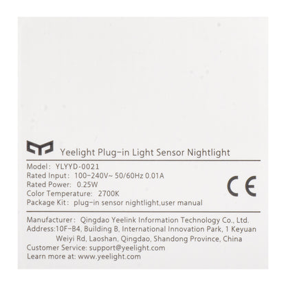 Wtykowa lampka nocna Veghe Yeelight, 0,25 W, 2700 K, czujnik, biała YLYYD-0021