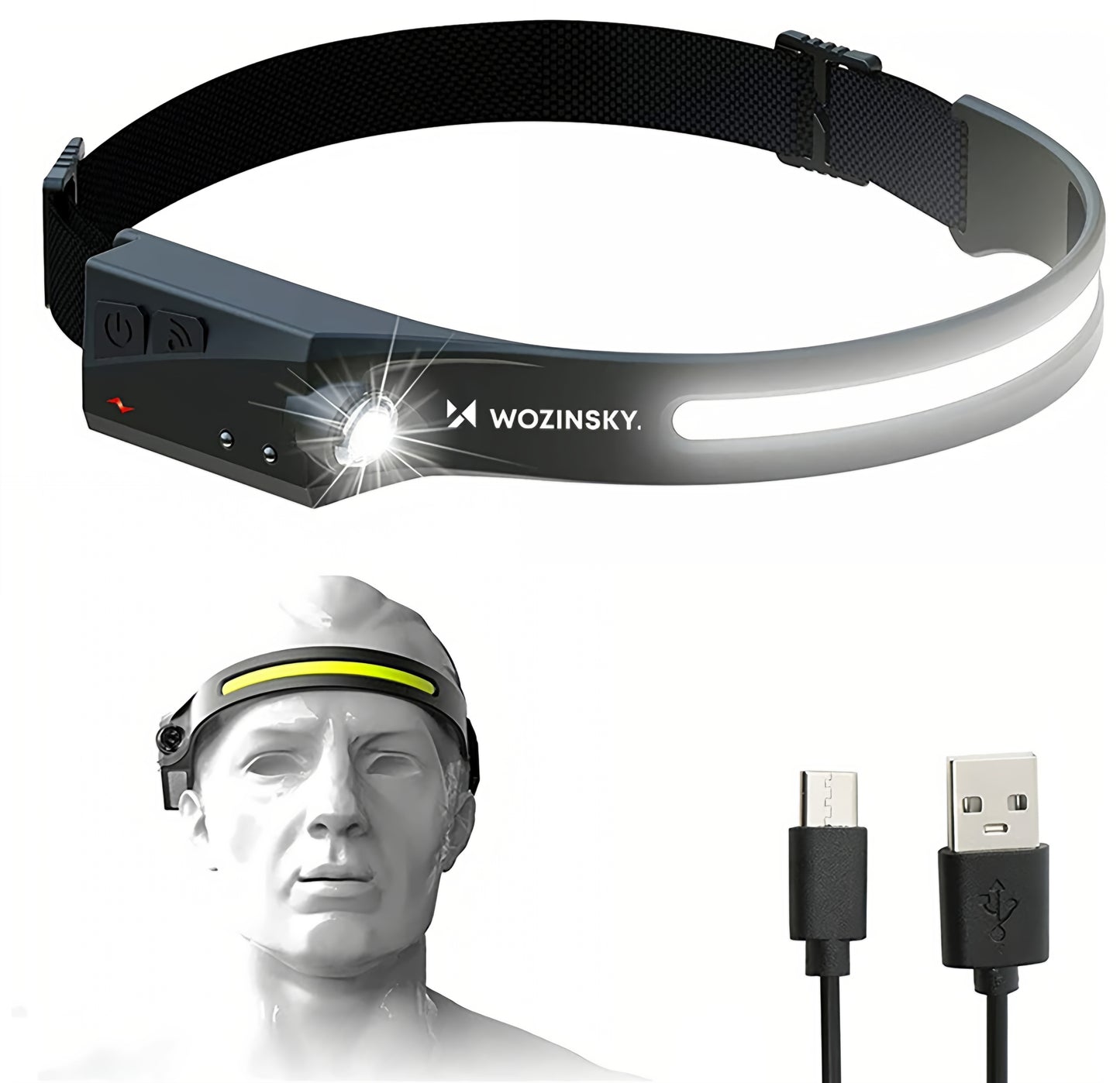 LED Headlamp WZK WLC-1200, 350lm, IPX4