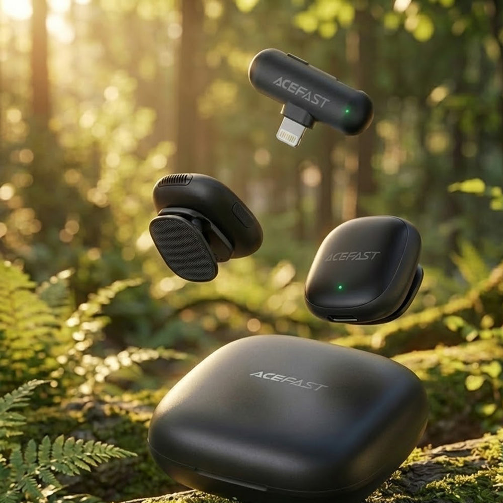 Acefast R1 Lavalier, Lightning, Set of 2 pieces, Black