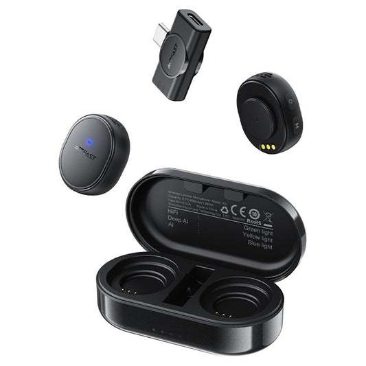 Lavaliera Acefast R3, USB-C, Zestaw 2 sztuki, Czarna