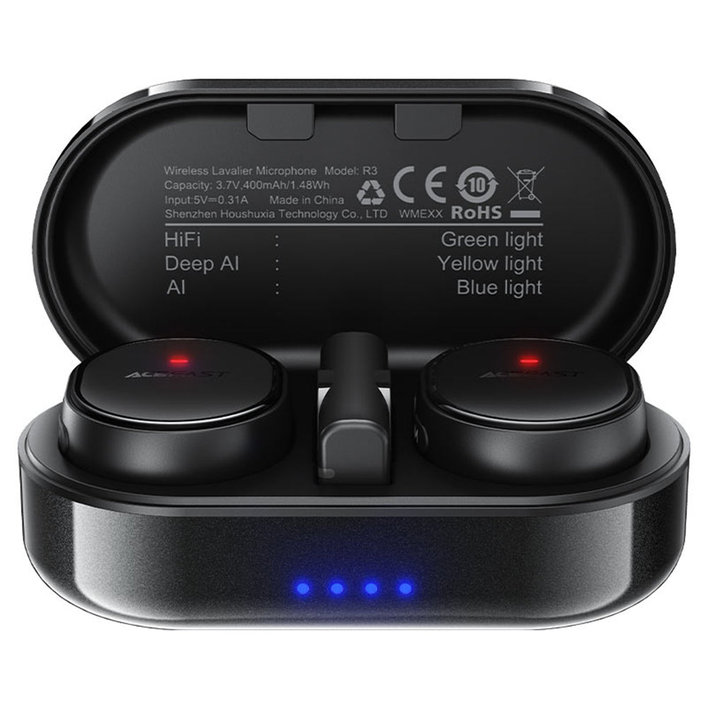 Lavaliera Acefast R3, USB-C, Zestaw 2 sztuki, Czarna
