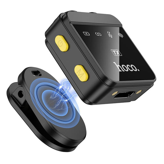 Mikrofon krawatowy HOCO L17, USB-C / Lightning, Zestaw 2 sztuki, Czarny