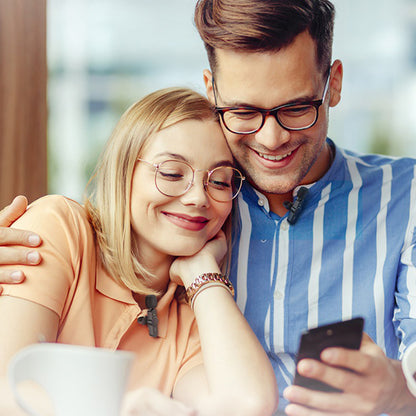 Mikrofon krawatowy Borofone BFK12 Trophy, USB-C / Lightning, zestaw 2 sztuki, czarny