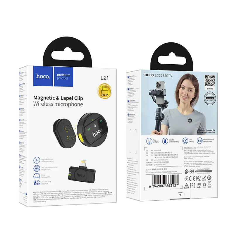 Lavalierka HOCO L21, Lightning, Czarna