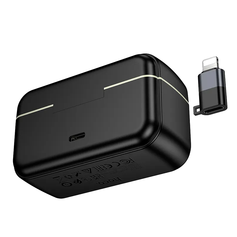 Mikrofon krawatowy HOCO L22, USB-C / Lightning, zestaw 2 sztuki, czarny