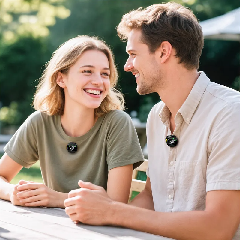 Mikrofon krawatowy HOCO L22, USB-C / Lightning, zestaw 2 sztuki, czarny