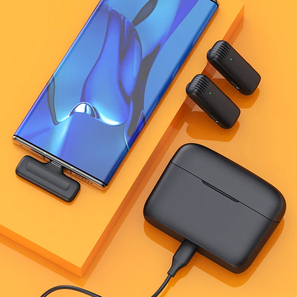Lavalier Techsuit LW4, USB-C, Zestaw 2 sztuki, Czarny