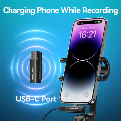 Lavaliera Vention Clip-On, USB-C, Zestaw 2 sztuki, Czarna