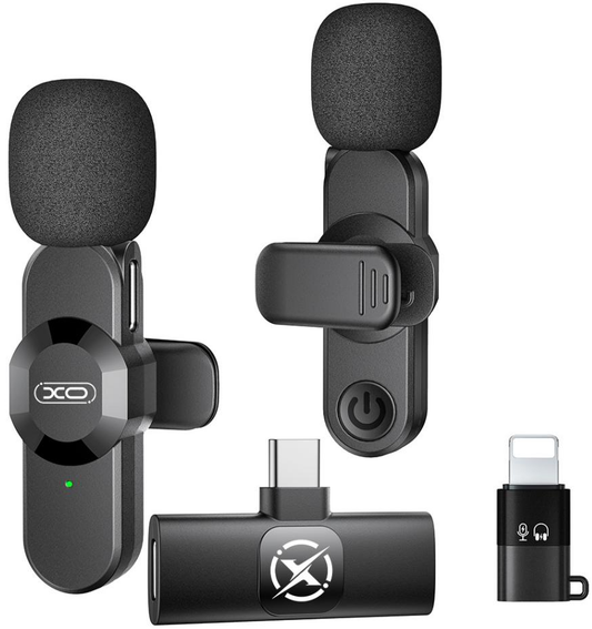 Lavaliera XO Design MC14 Dual, USB-C / Lightning, Zestaw 2 sztuki, Czarny