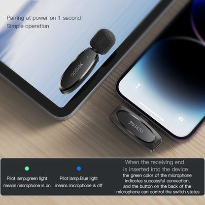 Lavaliera Yesido KR15, USB-C / Lightning, Zestaw 2 sztuki, Czarna