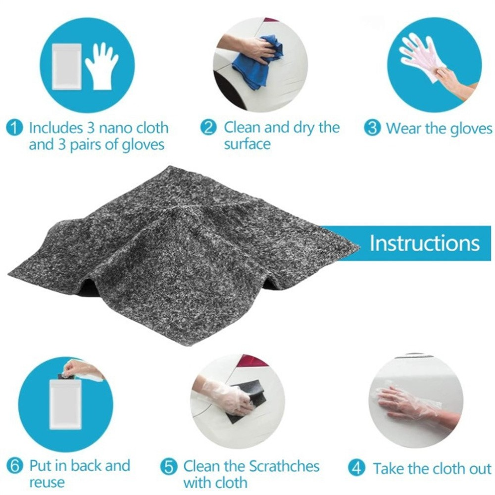OEM Car Cloth for Removing Surface Scratches, 10cm x 20cm, Set of 5 pieces