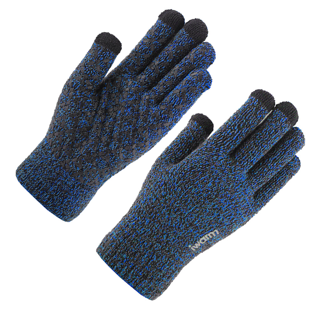Rękawiczki zimowe dotykowe Iwarm ST0018, rozmiar 23 cm, niebieskie