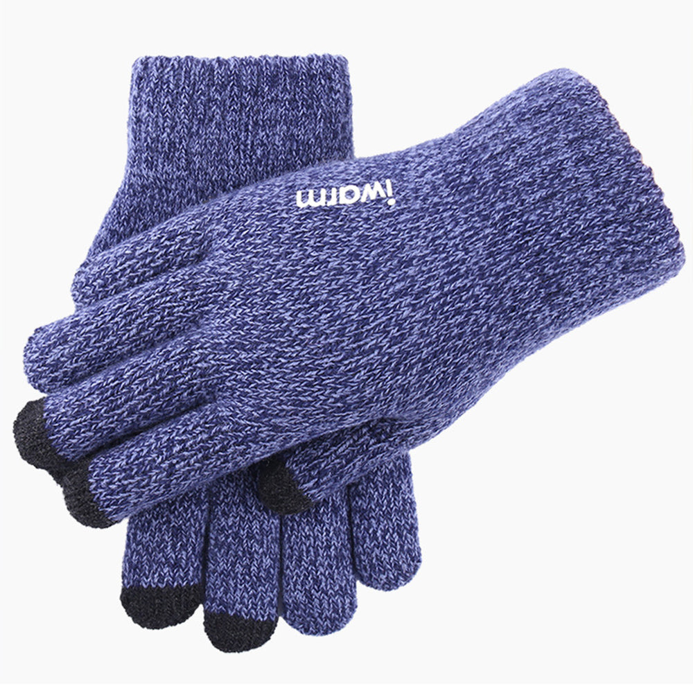 Rękawiczki zimowe dotykowe Iwarm ST0018, rozmiar 23 cm, niebieskie