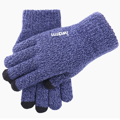 Rękawiczki zimowe dotykowe Iwarm ST0018, rozmiar 23 cm, niebieskie