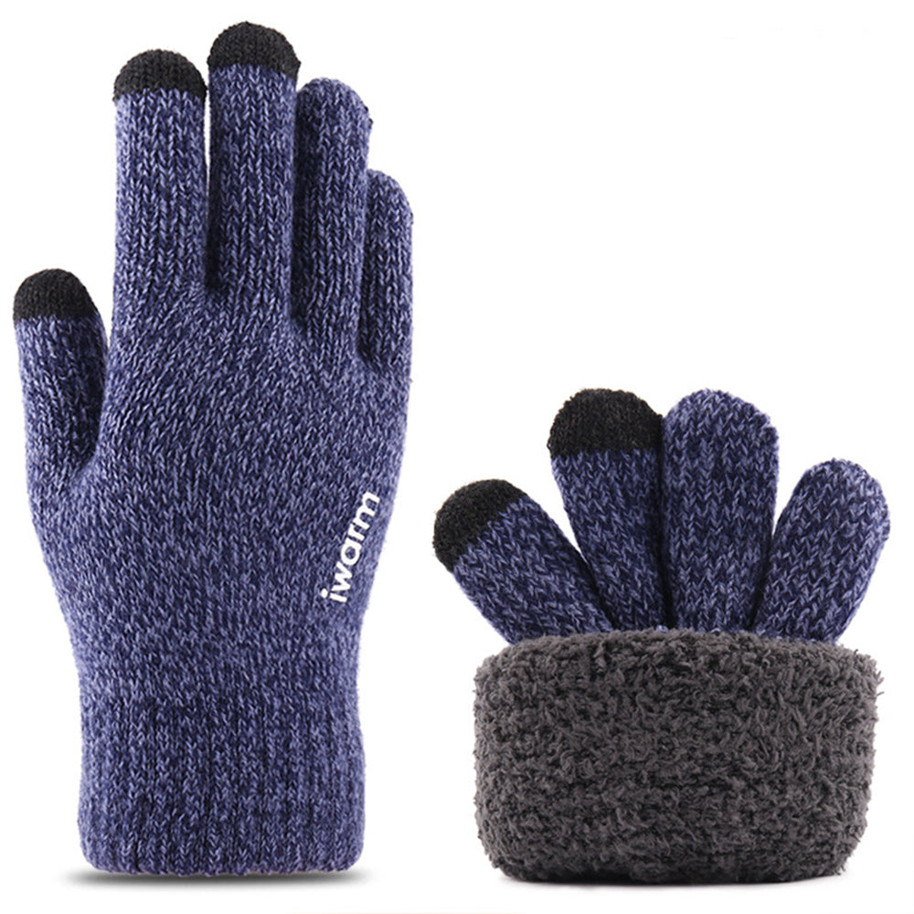 Rękawiczki zimowe dotykowe Iwarm ST0018, rozmiar 23 cm, niebieskie