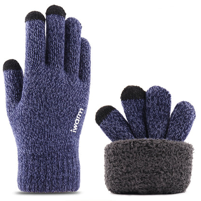 Rękawiczki zimowe dotykowe Iwarm ST0018, rozmiar 23 cm, niebieskie