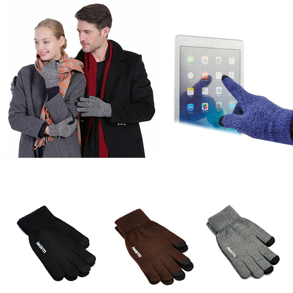 Rękawiczki zimowe dotykowe Iwarm ST0018, rozmiar 23 cm, niebieskie