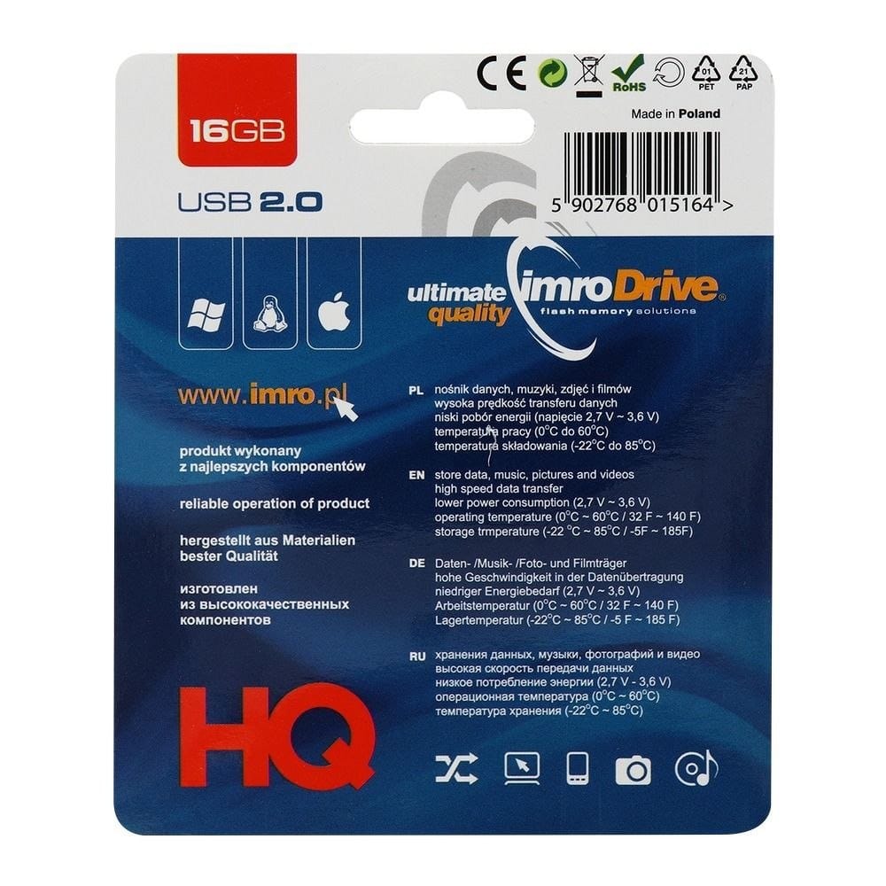 External USB-A Memory Imro, 16Gb