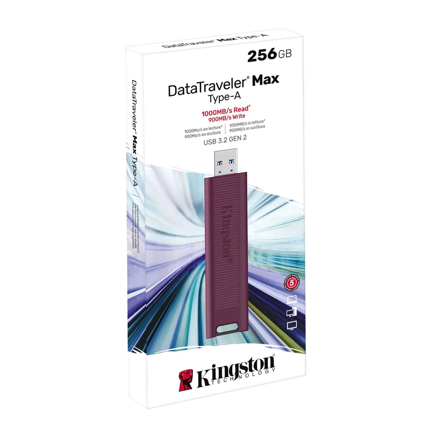 Pamięć zewnętrzna USB-A 3.2 Kingston DT Max, 256Gb DTMAXA/256GB