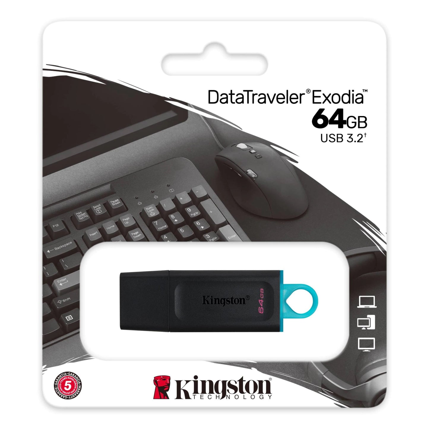 Pamięć zewnętrzna USB-A 3.2 Kingston DT Exodia, 64Gb DTX/64GB