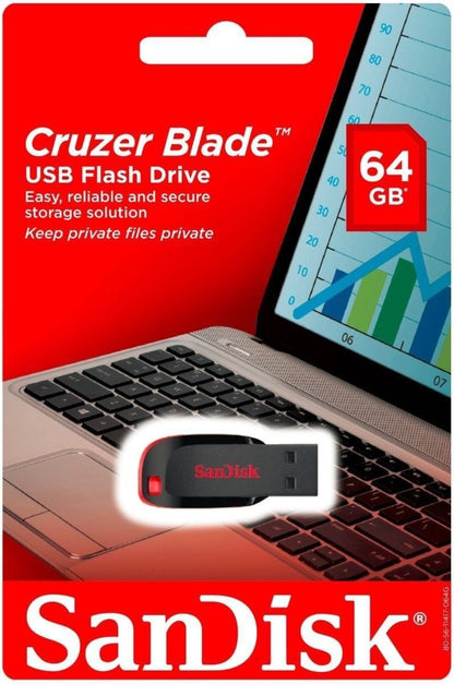 Zewnętrzna pamięć USB-A SanDisk Cruzer Blade, 64Gb SDCZ50-064G-B35