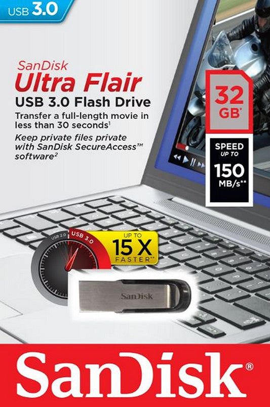 Zewnętrzna pamięć USB-A 3.0 SanDisk Ultra Flair, 32Gb SDCZ73-032G-G46