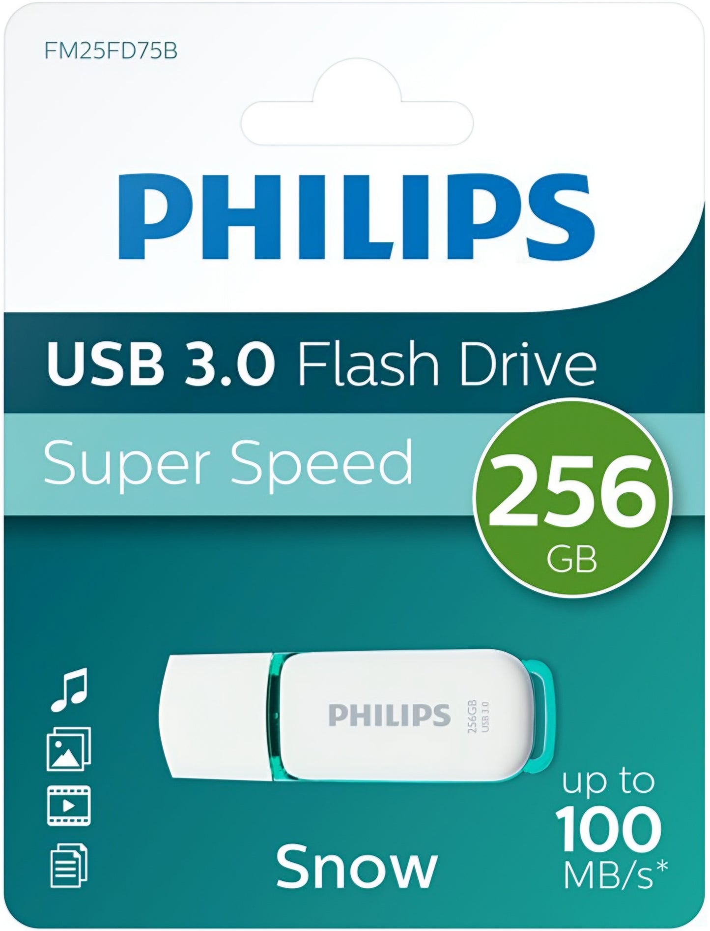 External USB-A 3.0 Memory Philips Snow Edition, 256Gb PHMMD256GBS200U3