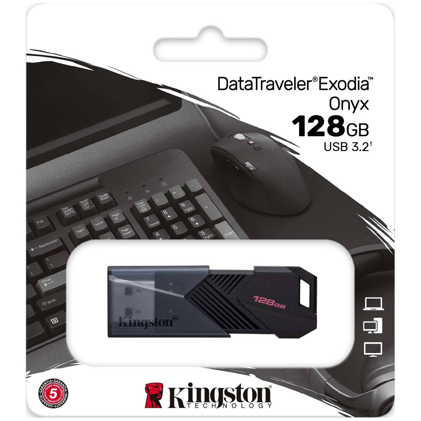 Pamięć zewnętrzna Kingston Exodia Onyx USB-A 3.0, 128 Gb DTXON/128 GB 