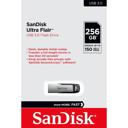 Pamięć zewnętrzna USB-A 3.0 SanDisk Ultra Flair, 256GB SDCZ73-256G-G46