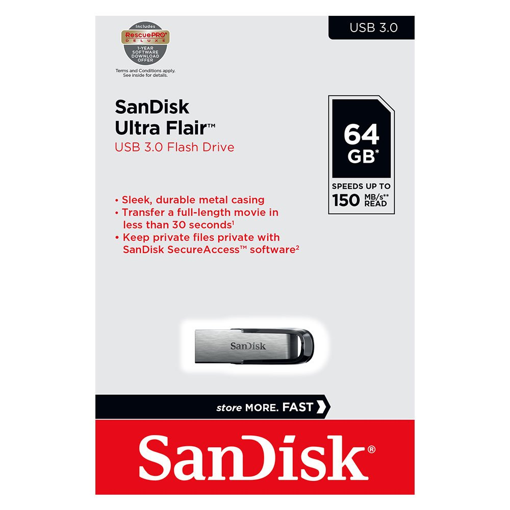 Pamięć zewnętrzna USB-A 3.0 SanDisk Ultra Flair, 64Gb SDCZ73-064G-G46