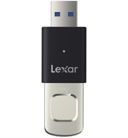 Pamięć zewnętrzna USB-A 3.2 Lexar JumpDrive Fingerprint F35 Pro, 64Gb