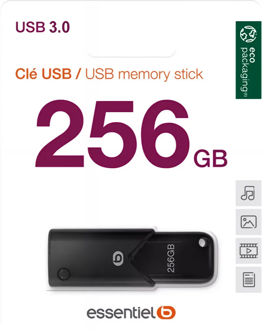 Pamięć zewnętrzna USB-A 3.2 Essentiel-B B120, 256Gb EKMMD256123EB