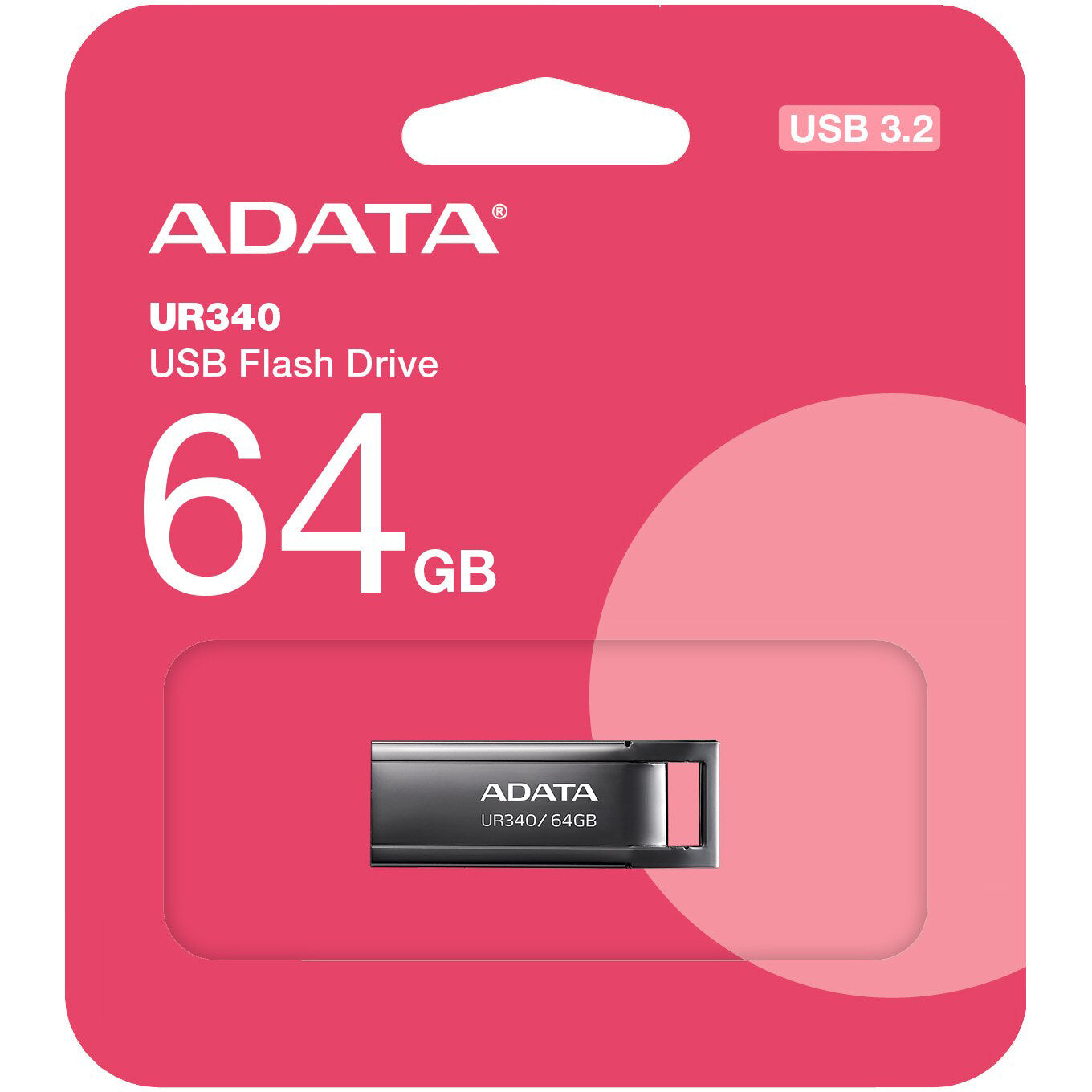 Pamięć zewnętrzna USB-A 3.2 Adata UR340, 64 Gb AROY-UR340-64GBK 