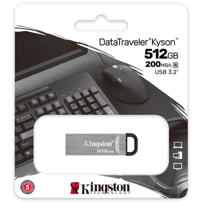 Zewnętrzna pamięć USB-A 3.2 Kingston DT Kyson, 512Gb DTKN/512GB
