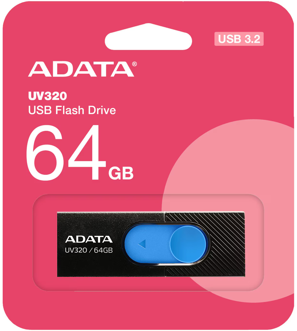 Pamięć zewnętrzna USB-A 3.2 Adata UV320, 64GB AUV320-64G-RBKBL