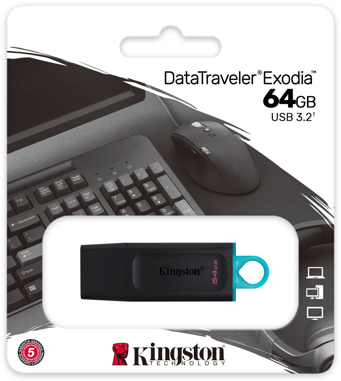 Zewnętrzna pamięć USB-A 3.2 Kingston DT Exodia, 64Gb DTX/64GB