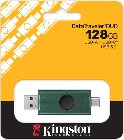 Pamięć zewnętrzna USB-A 3.2 / USB-C Kingston Duo, 128Gb DTDEG2/128GB
