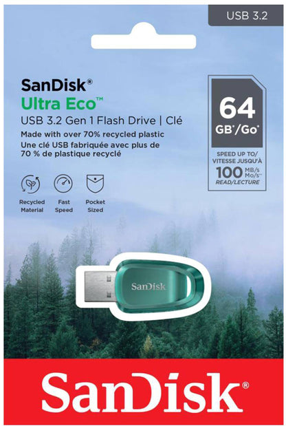 Zewnętrzna pamięć USB-A 3.2 SanDisk Ultra Eco, 64Gb SDCZ96-064G-G46