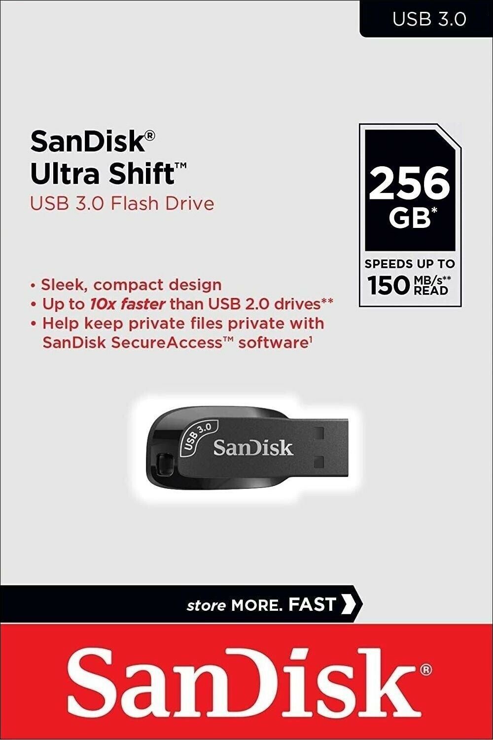 Zewnętrzna pamięć USB-A 3.2 SanDisk Ultra Shift, 256Gb SDCZ410-256G-G46
