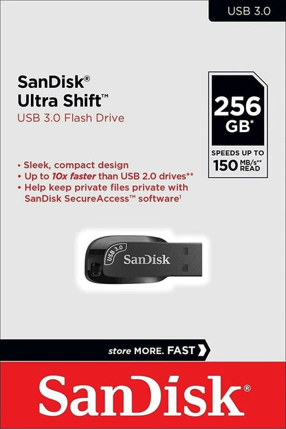 Zewnętrzna pamięć USB-A 3.2 SanDisk Ultra Shift, 256Gb SDCZ410-256G-G46