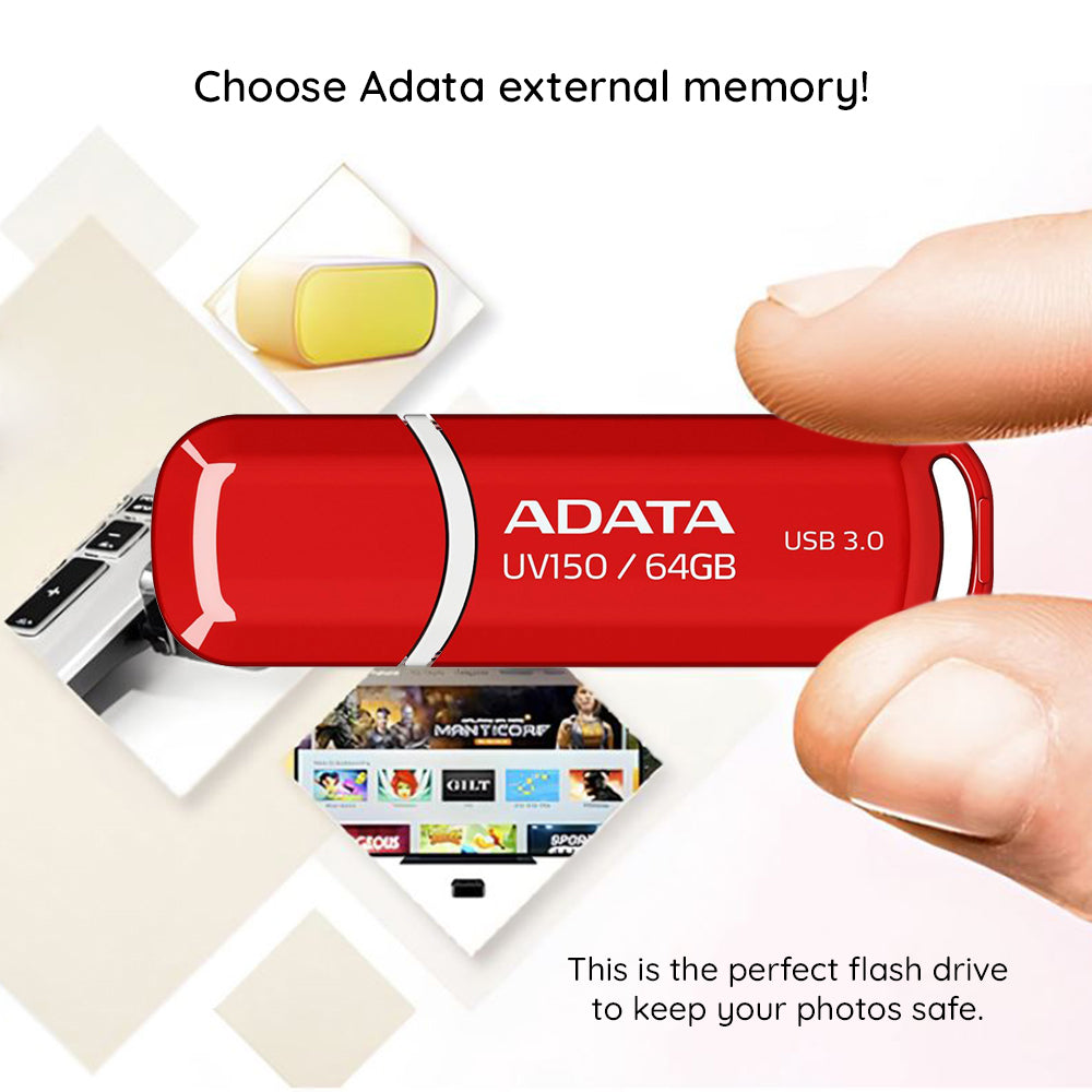 Pamięć zewnętrzna USB-A 3.2 Adata UV150, 128 GB AUV150-128G-RBK