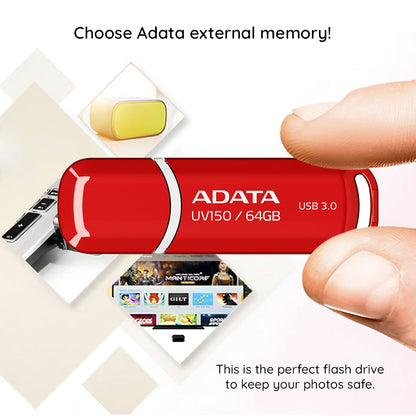 Pamięć zewnętrzna USB-A 3.2 Adata UV150, 128 GB AUV150-128G-RBK