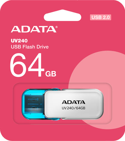 Zewnętrzna pamięć USB-A Adata UV240, 64Gb AUV240-64G-RWH 