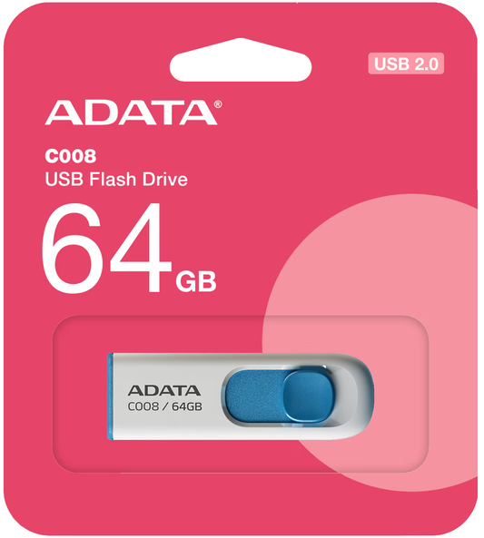 Zewnętrzna pamięć USB-A Adata C008, 64Gb AC008-64G-RWE